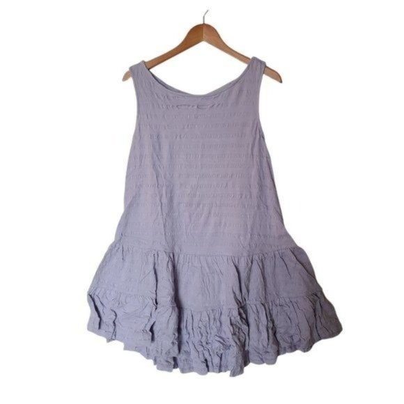 Anthropologie Flounced Open-Back Mini Dress Lavender L Large NWT Texturized Stre - Picture 5 of 14